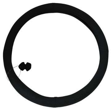  Κάλυμμα Τιμονιού Φορτηγού Δερμάτινο Μαύρο XL 42cm 1 Τεμάχιο 