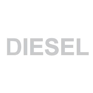 Αυτοκόλλητο Σήμα "Diesel" Ασημί 7x1.5cm 1Τμχ