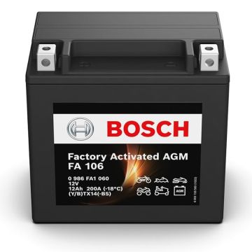 ΜΠΑΤΑΡΙΑ ΜΟΤΟ AGM FA106 12AH YTX14-4 BOSCH